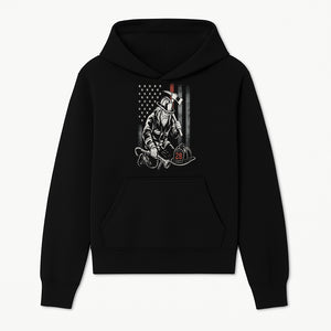 Firefighter Tribute Art Print | American Flag | Retro Fireman Design | First Responder Memorial | Firefighter Memorial Gift - Hoodie 1757912418414.jpg