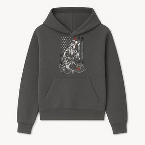 Firefighter Tribute Art Print | American Flag | Retro Fireman Design | First Responder Memorial | Firefighter Memorial Gift - Hoodie 1757912418579.jpg