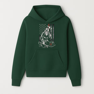 Firefighter Tribute Art Print | American Flag | Retro Fireman Design | First Responder Memorial | Firefighter Memorial Gift - Hoodie 1757912418752.jpg