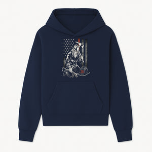 Firefighter Tribute Art Print | American Flag | Retro Fireman Design | First Responder Memorial | Firefighter Memorial Gift - Hoodie 1757912419566.jpg