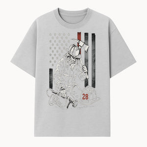 Firefighter Tribute Art Print | American Flag | Retro Fireman Design | First Responder Memorial | Firefighter Memorial Gift - T-shirt 1757912421487.jpg