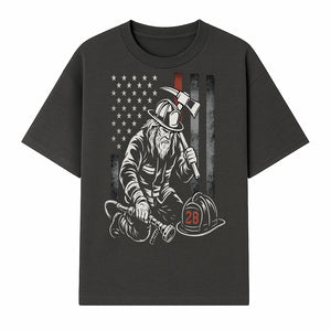Firefighter Tribute Art Print | American Flag | Retro Fireman Design | First Responder Memorial | Firefighter Memorial Gift - T-shirt 1757912421803.jpg