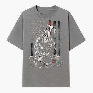 Firefighter Tribute Art Print | American Flag | Retro Fireman Design | First Responder Memorial | Firefighter Memorial Gift - T-shirt 1757912422154.jpg