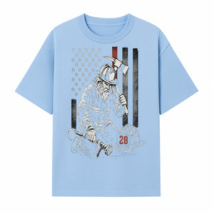 Firefighter Tribute Art Print | American Flag | Retro Fireman Design | First Responder Memorial | Firefighter Memorial Gift - T-shirt 1757912422292.jpg