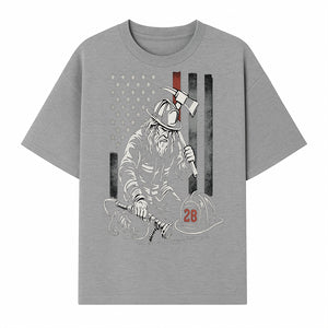 Firefighter Tribute Art Print | American Flag | Retro Fireman Design | First Responder Memorial | Firefighter Memorial Gift - T-shirt 1757912423065.jpg