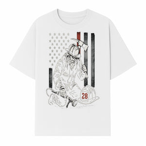 Firefighter Tribute Art Print | American Flag | Retro Fireman Design | First Responder Memorial | Firefighter Memorial Gift - T-shirt 1757912423211.jpg