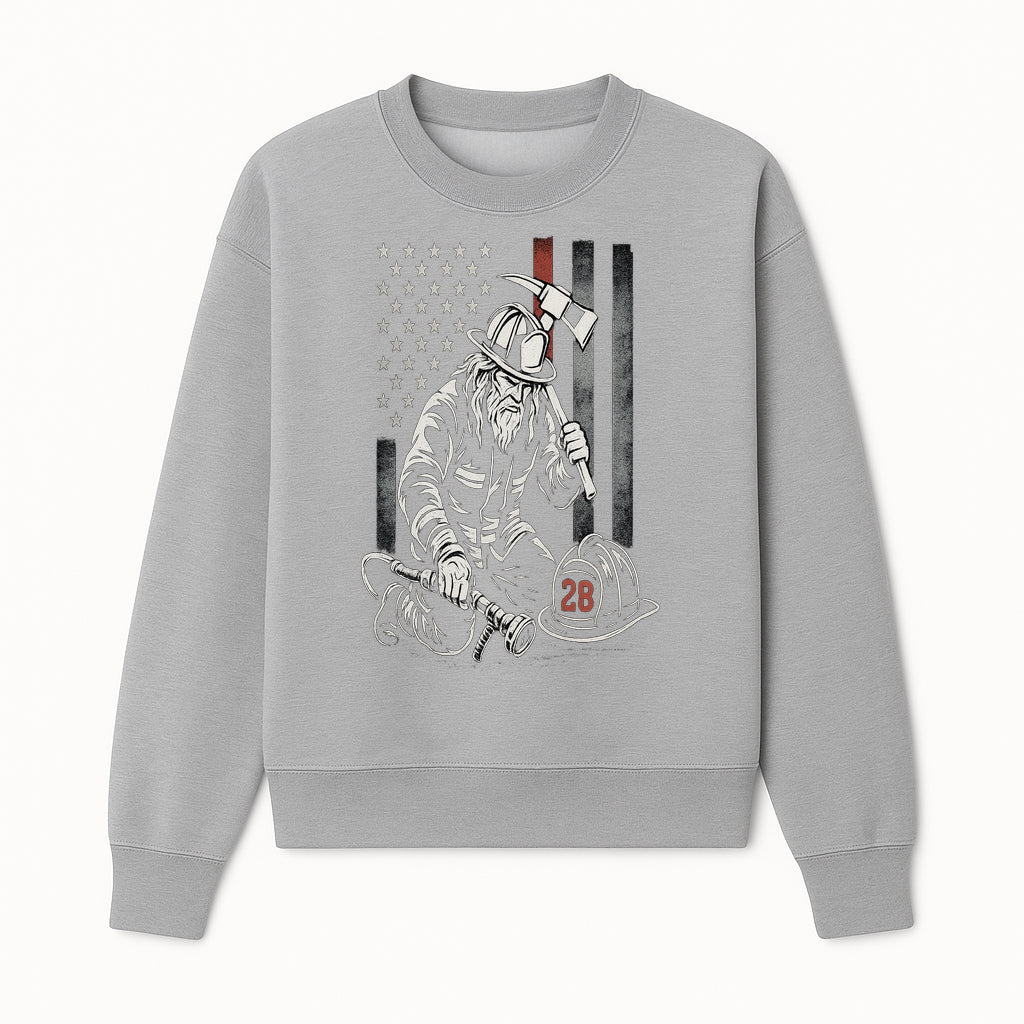 Firefighter Tribute Art Print | American Flag | Retro Fireman Design | First Responder Memorial | Firefighter Memorial Gift - Sweatshirt 1757912424696.jpg