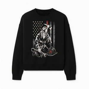 Firefighter Tribute Art Print | American Flag | Retro Fireman Design | First Responder Memorial | Firefighter Memorial Gift - Sweatshirt 1757912424865.jpg