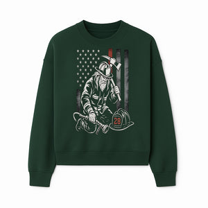 Firefighter Tribute Art Print | American Flag | Retro Fireman Design | First Responder Memorial | Firefighter Memorial Gift - Sweatshirt 1757912425164.jpg