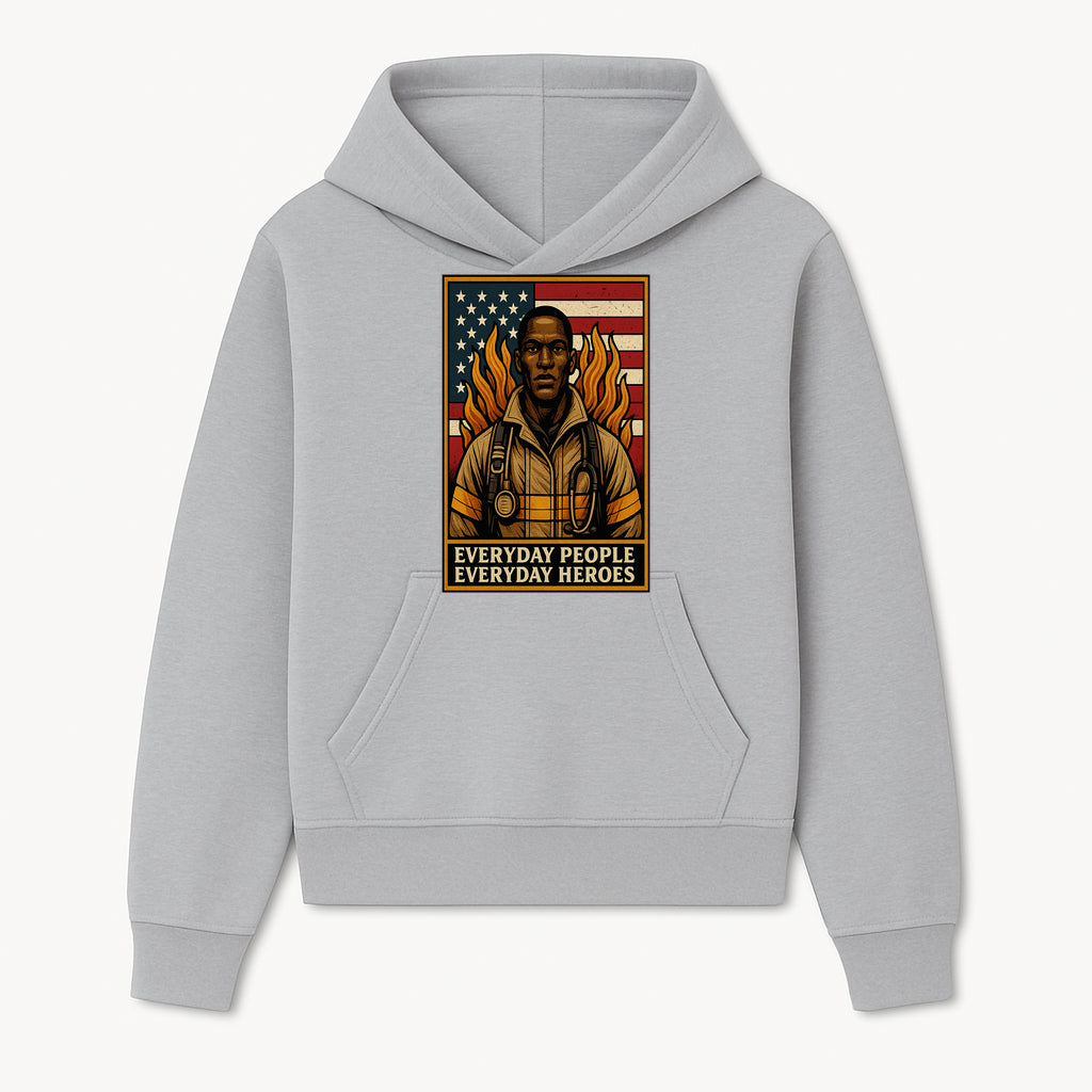 Everyday Heroes Firefighter Art Print - Motivational Wall Decor for First Responders, Community Appreciation, and USA Pride - Hoodie 1757912425821.jpg
