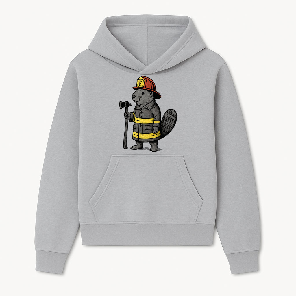 Funny Beaver Firefighter Graphic Tee | Cute Animal Fireman T-Shirt | Kids & Adults | Perfect Gift for Firefighters & Animal Lovers - Hoodie 1757912426551.jpg