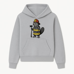 Funny Beaver Firefighter Graphic Tee | Cute Animal Fireman T-Shirt | Kids & Adults | Perfect Gift for Firefighters & Animal Lovers - Hoodie 1757912426551.jpg