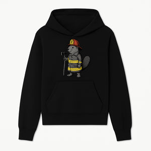 Funny Beaver Firefighter Graphic Tee | Cute Animal Fireman T-Shirt | Kids & Adults | Perfect Gift for Firefighters & Animal Lovers - Hoodie 1757912426665.jpg