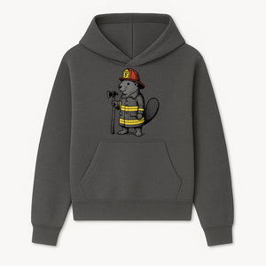 Funny Beaver Firefighter Graphic Tee | Cute Animal Fireman T-Shirt | Kids & Adults | Perfect Gift for Firefighters & Animal Lovers - Hoodie 1757912426848.jpg
