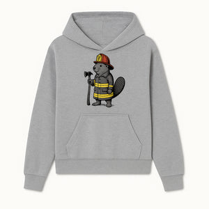 Funny Beaver Firefighter Graphic Tee | Cute Animal Fireman T-Shirt | Kids & Adults | Perfect Gift for Firefighters & Animal Lovers - Hoodie 1757912427152.jpg