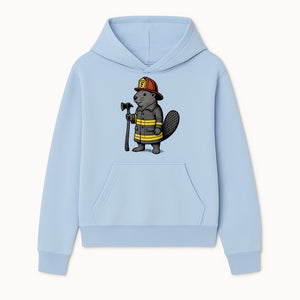 Funny Beaver Firefighter Graphic Tee | Cute Animal Fireman T-Shirt | Kids & Adults | Perfect Gift for Firefighters & Animal Lovers - Hoodie 1757912427284.jpg