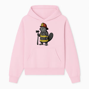 Funny Beaver Firefighter Graphic Tee | Cute Animal Fireman T-Shirt | Kids & Adults | Perfect Gift for Firefighters & Animal Lovers - Hoodie 1757912427403.jpg