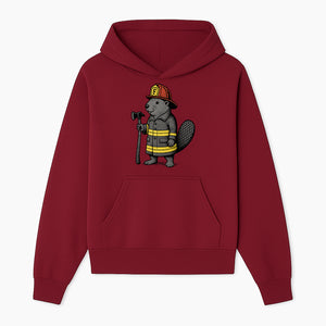 Funny Beaver Firefighter Graphic Tee | Cute Animal Fireman T-Shirt | Kids & Adults | Perfect Gift for Firefighters & Animal Lovers - Hoodie 1757912427590.jpg
