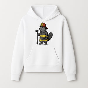 Funny Beaver Firefighter Graphic Tee | Cute Animal Fireman T-Shirt | Kids & Adults | Perfect Gift for Firefighters & Animal Lovers - Hoodie 1757912428227.jpg
