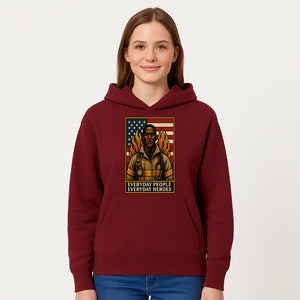 Everyday Heroes Firefighter Art Print - Motivational Wall Decor for First Responders, Community Appreciation, and USA Pride - Hoodie 1757912429463.jpg