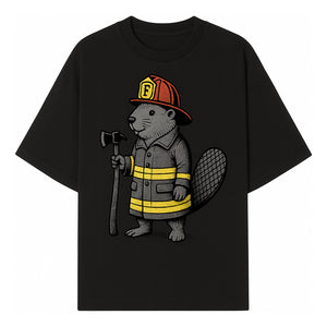 Funny Beaver Firefighter Graphic Tee | Cute Animal Fireman T-Shirt | Kids & Adults | Perfect Gift for Firefighters & Animal Lovers - T-shirt 1757912429821.jpg