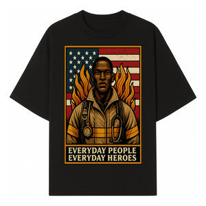 Everyday Heroes Firefighter Art Print - Motivational Wall Decor for First Responders, Community Appreciation, and USA Pride - T-shirt 1757912429867.jpg