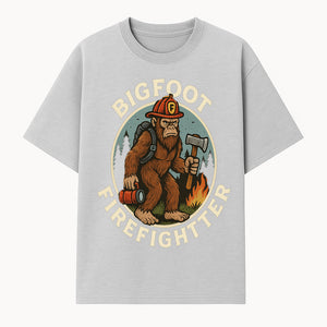 Bigfoot Firefighter T-Shirt | Funny Sasquatch Graphic Tee | Fireman Bigfoot Design | Unique Gift for Firefighters and Nature Lovers - T-shirt 1757912430163.jpg