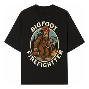 Bigfoot Firefighter T-Shirt | Funny Sasquatch Graphic Tee | Fireman Bigfoot Design | Unique Gift for Firefighters and Nature Lovers - T-shirt 1757912430325.jpg