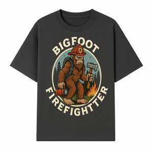 Bigfoot Firefighter T-Shirt | Funny Sasquatch Graphic Tee | Fireman Bigfoot Design | Unique Gift for Firefighters and Nature Lovers - T-shirt 1757912430488.jpg