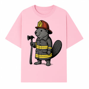 Funny Beaver Firefighter Graphic Tee | Cute Animal Fireman T-Shirt | Kids & Adults | Perfect Gift for Firefighters & Animal Lovers - T-shirt 1757912430620.jpg