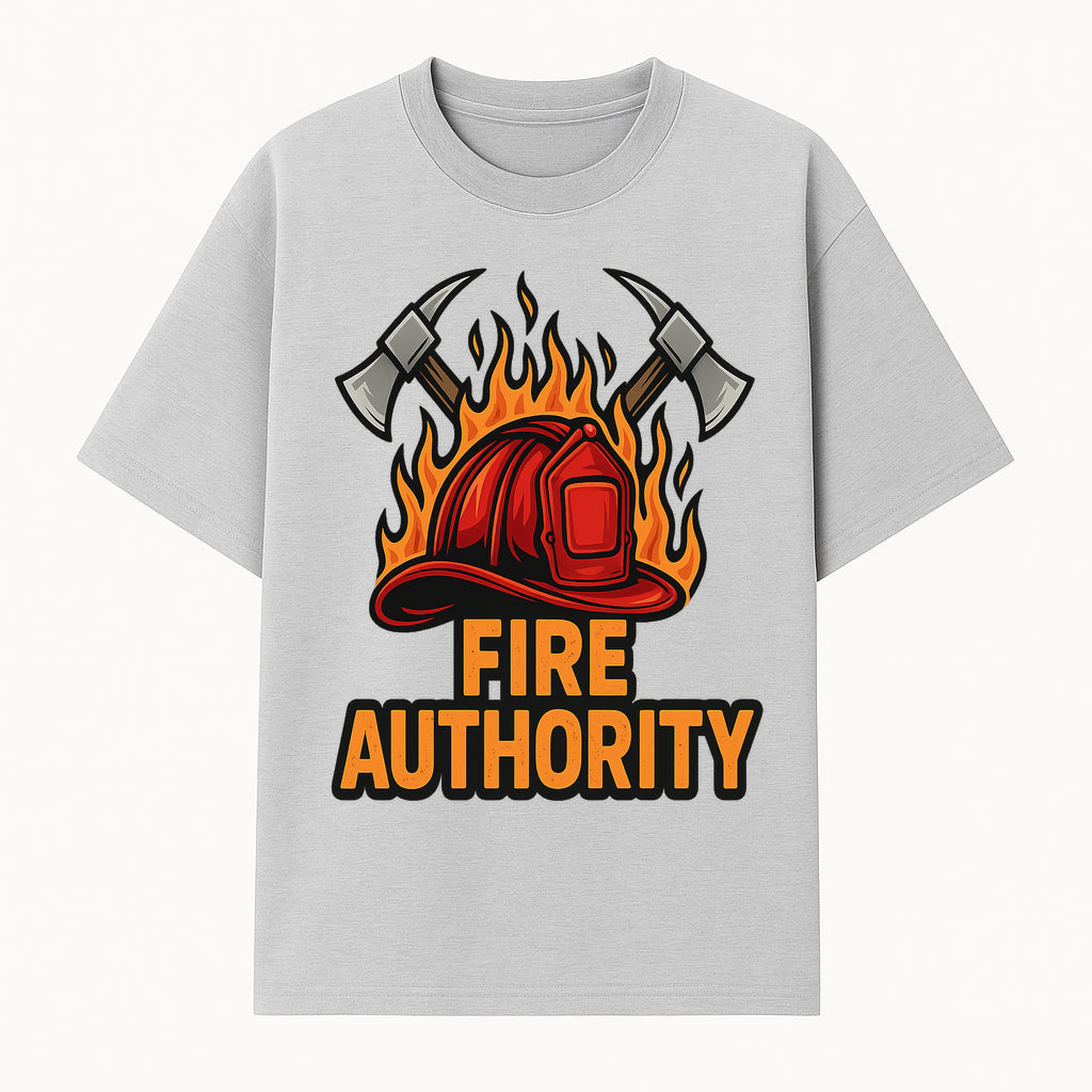 Firefighter Helmet and Axes Graphic Tee - Fire Authority, Flames Design, Firefighter Gift, Emergency Services Apparel - T-shirt 1757912430660.jpg