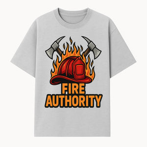 Firefighter Helmet and Axes Graphic Tee - Fire Authority, Flames Design, Firefighter Gift, Emergency Services Apparel - T-shirt 1757912430660.jpg