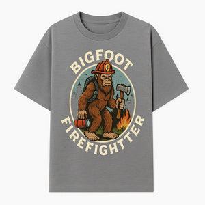 Bigfoot Firefighter T-Shirt | Funny Sasquatch Graphic Tee | Fireman Bigfoot Design | Unique Gift for Firefighters and Nature Lovers - T-shirt 1757912430830.jpg