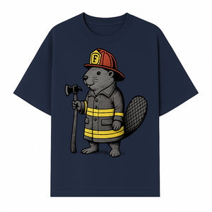 Funny Beaver Firefighter Graphic Tee | Cute Animal Fireman T-Shirt | Kids & Adults | Perfect Gift for Firefighters & Animal Lovers - T-shirt 1757912430901.jpg