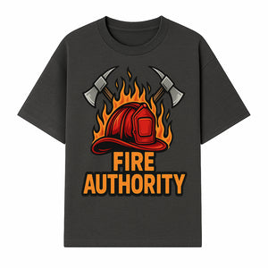 Firefighter Helmet and Axes Graphic Tee - Fire Authority, Flames Design, Firefighter Gift, Emergency Services Apparel - T-shirt 1757912430946.jpg