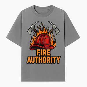 Firefighter Helmet and Axes Graphic Tee - Fire Authority, Flames Design, Firefighter Gift, Emergency Services Apparel - T-shirt 1757912431278.jpg
