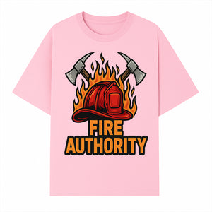 Firefighter Helmet and Axes Graphic Tee - Fire Authority, Flames Design, Firefighter Gift, Emergency Services Apparel - T-shirt 1757912431632.jpg