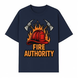 Firefighter Helmet and Axes Graphic Tee - Fire Authority, Flames Design, Firefighter Gift, Emergency Services Apparel - T-shirt 1757912431985.jpg