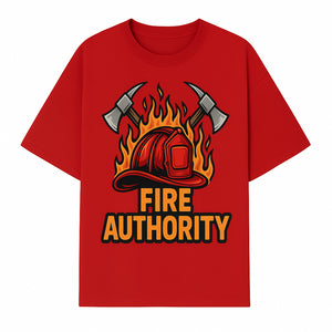 Firefighter Helmet and Axes Graphic Tee - Fire Authority, Flames Design, Firefighter Gift, Emergency Services Apparel - T-shirt 1757912432133.jpg