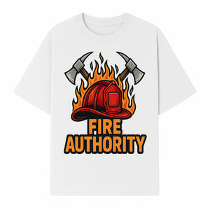 Firefighter Helmet and Axes Graphic Tee - Fire Authority, Flames Design, Firefighter Gift, Emergency Services Apparel - T-shirt 1757912432537.jpg