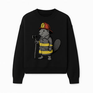 Funny Beaver Firefighter Graphic Tee | Cute Animal Fireman T-Shirt | Kids & Adults | Perfect Gift for Firefighters & Animal Lovers - Sweatshirt 1757912432975.jpg
