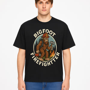 Bigfoot Firefighter T-Shirt | Funny Sasquatch Graphic Tee | Fireman Bigfoot Design | Unique Gift for Firefighters and Nature Lovers - T-shirt 1757912433123.jpg