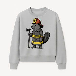 Funny Beaver Firefighter Graphic Tee | Cute Animal Fireman T-Shirt | Kids & Adults | Perfect Gift for Firefighters & Animal Lovers - Sweatshirt 1757912433431.jpg
