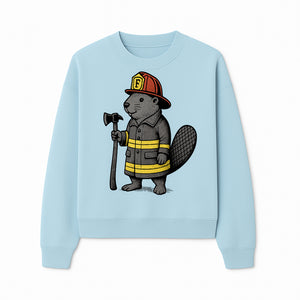 Funny Beaver Firefighter Graphic Tee | Cute Animal Fireman T-Shirt | Kids & Adults | Perfect Gift for Firefighters & Animal Lovers - Sweatshirt 1757912433576.jpg