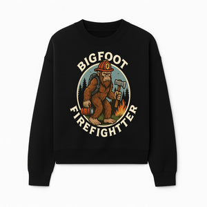 Bigfoot Firefighter T-Shirt | Funny Sasquatch Graphic Tee | Fireman Bigfoot Design | Unique Gift for Firefighters and Nature Lovers - Sweatshirt 1757912433625.jpg