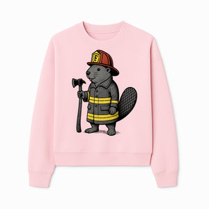 Funny Beaver Firefighter Graphic Tee | Cute Animal Fireman T-Shirt | Kids & Adults | Perfect Gift for Firefighters & Animal Lovers - Sweatshirt 1757912433733.jpg