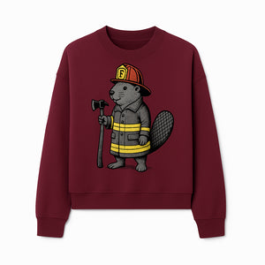 Funny Beaver Firefighter Graphic Tee | Cute Animal Fireman T-Shirt | Kids & Adults | Perfect Gift for Firefighters & Animal Lovers - Sweatshirt 1757912433855.jpg