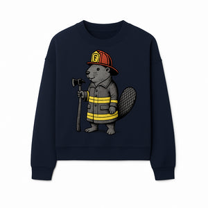 Funny Beaver Firefighter Graphic Tee | Cute Animal Fireman T-Shirt | Kids & Adults | Perfect Gift for Firefighters & Animal Lovers - Sweatshirt 1757912434007.jpg