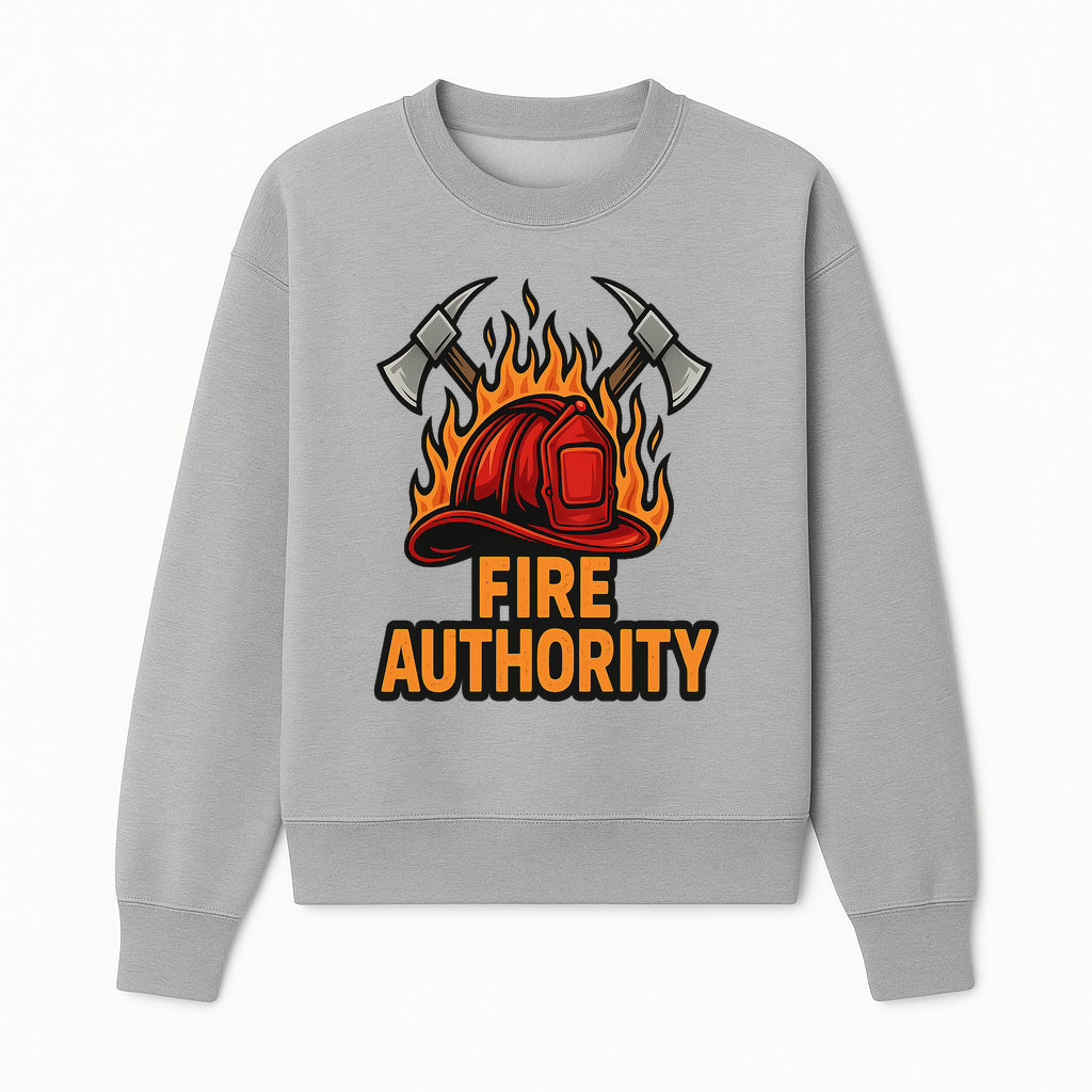 Firefighter Helmet and Axes Graphic Tee - Fire Authority, Flames Design, Firefighter Gift, Emergency Services Apparel - Sweatshirt 1757912434043.jpg