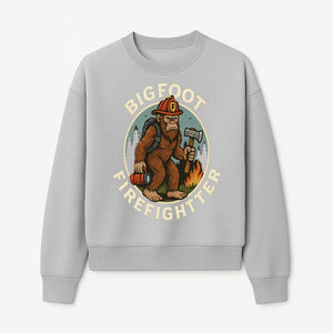 Bigfoot Firefighter T-Shirt | Funny Sasquatch Graphic Tee | Fireman Bigfoot Design | Unique Gift for Firefighters and Nature Lovers - Sweatshirt 1757912434149.jpg